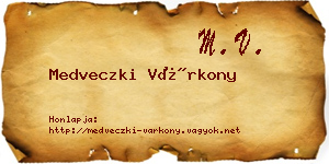 Medveczki Várkony névjegykártya